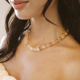 Citrine And 14K Gold Necklace