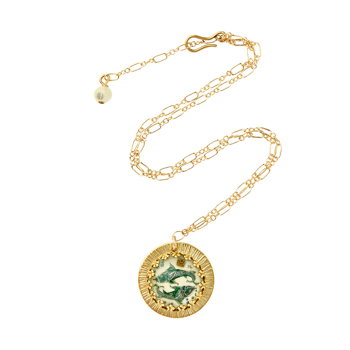 Zodiac Intaglio Pisces Necklace