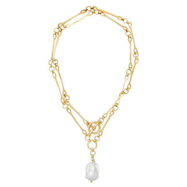 ■ENGBROX■ poppins pearl toggle necklace EBNL22097 Baroque Pearl Toggle Necklace – Splendid Iris